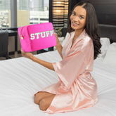 Stuff Bag Nylon Makeup Bag Large - Hot Pink Cosmetics Bag For Women